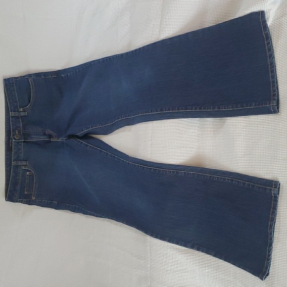 Womens Calvin Klein dark wash flare jeans size 14 - Picture 3 of 5